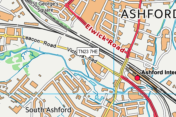 TN23 7HE map - OS VectorMap District (Ordnance Survey) TN23 7HE map - OS VectorMap District (Ordnance Survey)