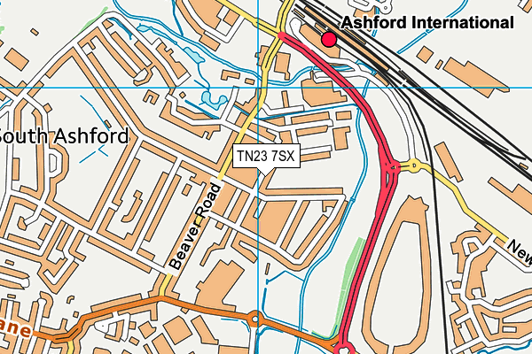 TN23 7SX map - OS VectorMap District (Ordnance Survey) TN23 7SX map - OS VectorMap District (Ordnance Survey)