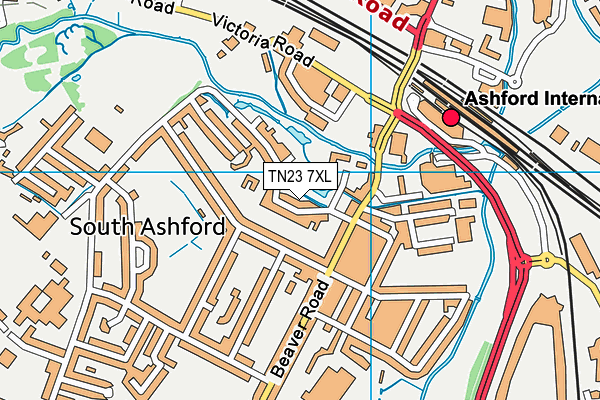TN23 7XL map - OS VectorMap District (Ordnance Survey)