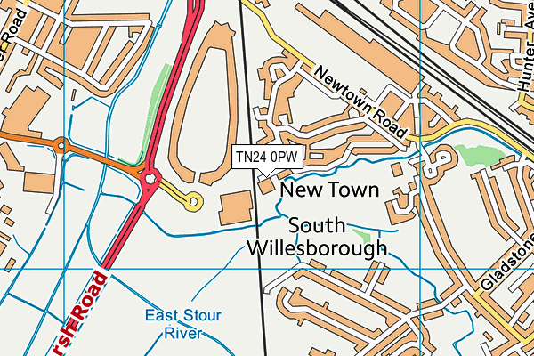 TN24 0PW map - OS VectorMap District (Ordnance Survey) TN24 0PW map - OS VectorMap District (Ordnance Survey)