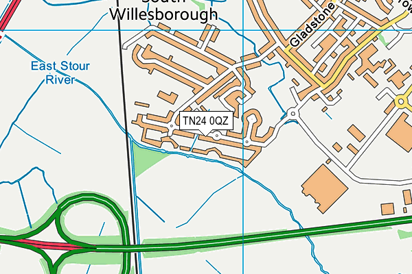 TN24 0QZ map - OS VectorMap District (Ordnance Survey)
