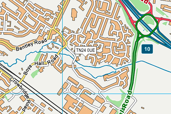 TN24 0UE map - OS VectorMap District (Ordnance Survey)