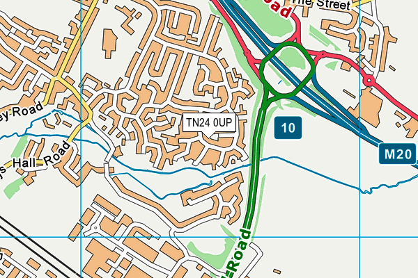 TN24 0UP map - OS VectorMap District (Ordnance Survey)