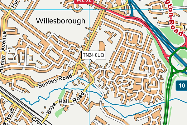 TN24 0UQ map - OS VectorMap District (Ordnance Survey)