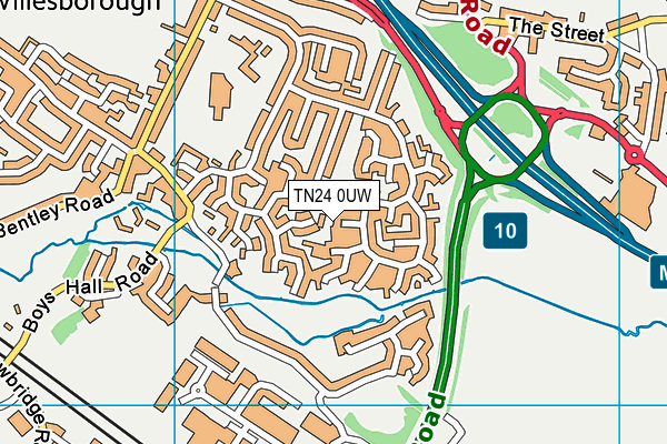 TN24 0UW map - OS VectorMap District (Ordnance Survey)