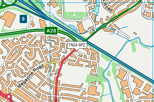 TN24 8PZ map - OS VectorMap District (Ordnance Survey) TN24 8PZ map - OS VectorMap District (Ordnance Survey)