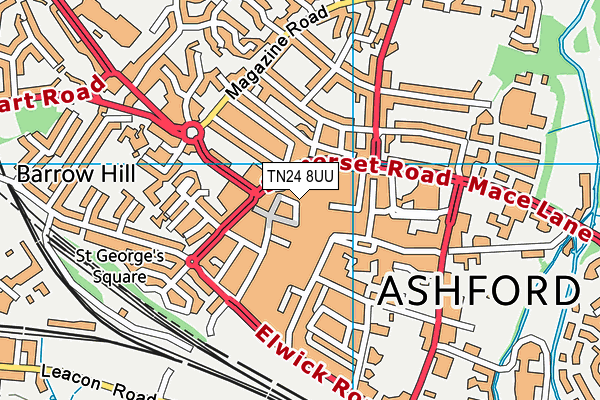 TN24 8UU map - OS VectorMap District (Ordnance Survey) TN24 8UU map - OS VectorMap District (Ordnance Survey)