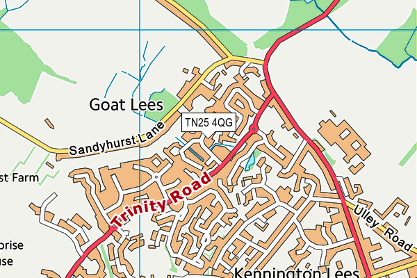 TN25 4QG map - OS VectorMap District (Ordnance Survey) TN25 4QG map - OS VectorMap District (Ordnance Survey)