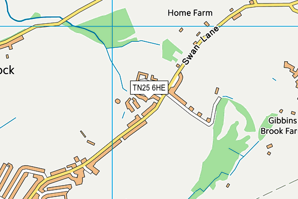 TN25 6HE map - OS VectorMap District (Ordnance Survey) TN25 6HE map - OS VectorMap District (Ordnance Survey)