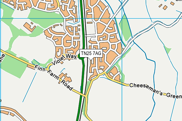 TN25 7AG map - OS VectorMap District (Ordnance Survey) TN25 7AG map - OS VectorMap District (Ordnance Survey)