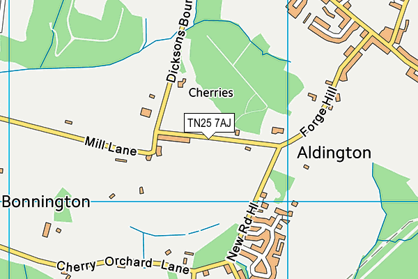 TN25 7AJ map - OS VectorMap District (Ordnance Survey)
