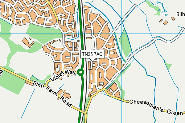 TN25 7AQ map - OS VectorMap District (Ordnance Survey) TN25 7AQ map - OS VectorMap District (Ordnance Survey)