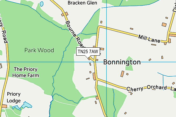 TN25 7AW map - OS VectorMap District (Ordnance Survey) TN25 7AW map - OS VectorMap District (Ordnance Survey)