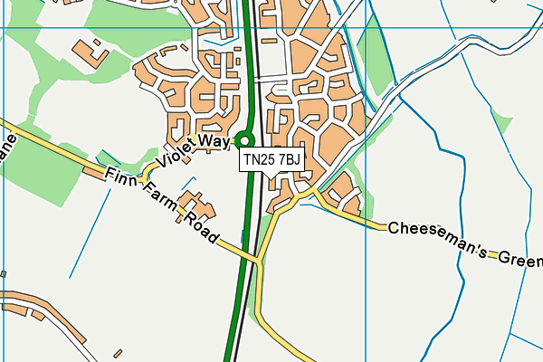 TN25 7BJ map - OS VectorMap District (Ordnance Survey) TN25 7BJ map - OS VectorMap District (Ordnance Survey)