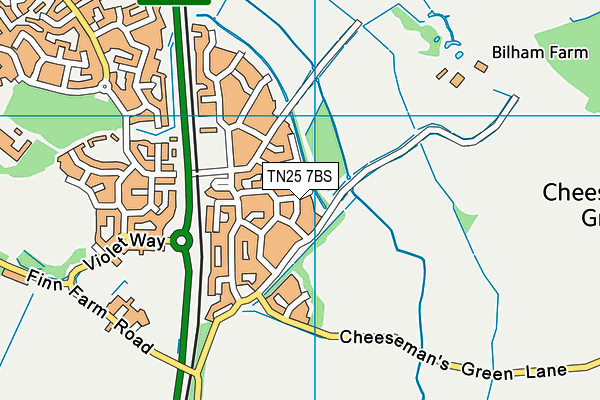 TN25 7BS map - OS VectorMap District (Ordnance Survey) TN25 7BS map - OS VectorMap District (Ordnance Survey)