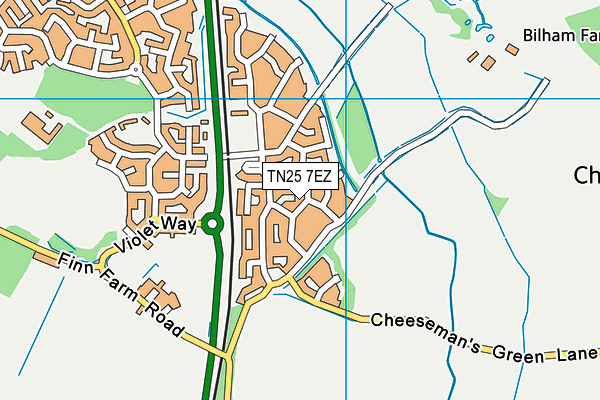 TN25 7EZ map - OS VectorMap District (Ordnance Survey) TN25 7EZ map - OS VectorMap District (Ordnance Survey)