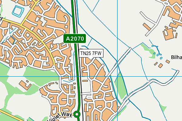 TN25 7FW map - OS VectorMap District (Ordnance Survey) TN25 7FW map - OS VectorMap District (Ordnance Survey)