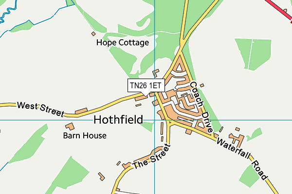 TN26 1ET map - OS VectorMap District (Ordnance Survey) TN26 1ET map - OS VectorMap District (Ordnance Survey)