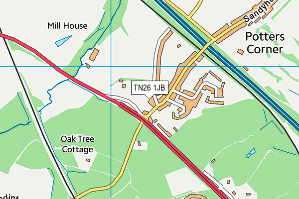 TN26 1JB map - OS VectorMap District (Ordnance Survey) TN26 1JB map - OS VectorMap District (Ordnance Survey)
