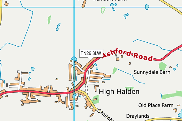 TN26 3LW map - OS VectorMap District (Ordnance Survey) TN26 3LW map - OS VectorMap District (Ordnance Survey)