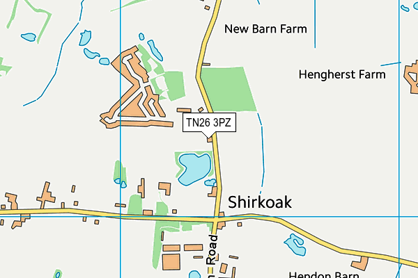 TN26 3PZ map - OS VectorMap District (Ordnance Survey) TN26 3PZ map - OS VectorMap District (Ordnance Survey)