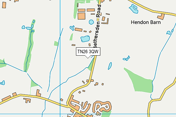 TN26 3QW map - OS VectorMap District (Ordnance Survey) TN26 3QW map - OS VectorMap District (Ordnance Survey)