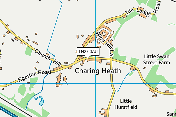 TN27 0AU map - OS VectorMap District (Ordnance Survey)