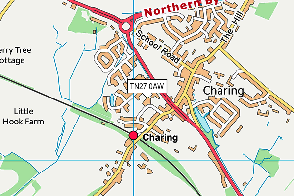 TN27 0AW map - OS VectorMap District (Ordnance Survey) TN27 0AW map - OS VectorMap District (Ordnance Survey)