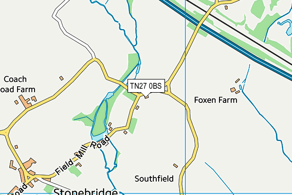 TN27 0BS map - OS VectorMap District (Ordnance Survey)