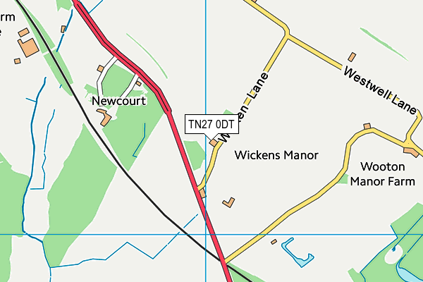 TN27 0DT map - OS VectorMap District (Ordnance Survey) TN27 0DT map - OS VectorMap District (Ordnance Survey)