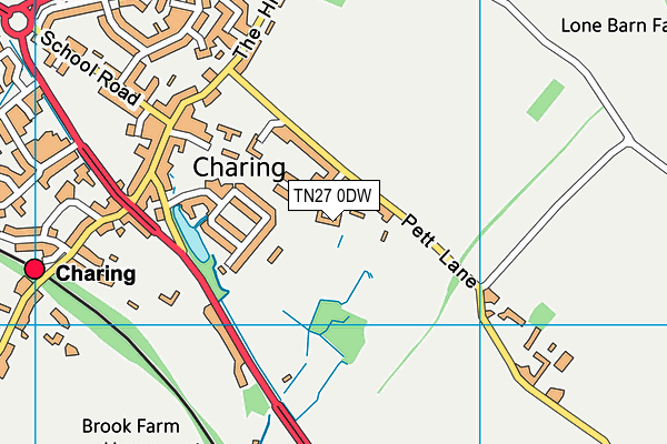 TN27 0DW map - OS VectorMap District (Ordnance Survey) TN27 0DW map - OS VectorMap District (Ordnance Survey)