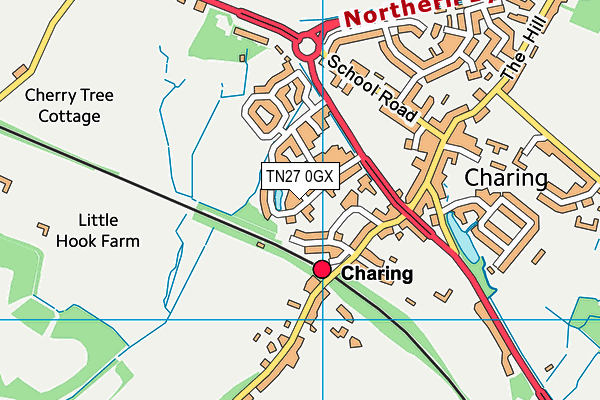 TN27 0GX map - OS VectorMap District (Ordnance Survey) TN27 0GX map - OS VectorMap District (Ordnance Survey)