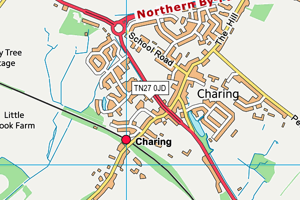 TN27 0JD map - OS VectorMap District (Ordnance Survey) TN27 0JD map - OS VectorMap District (Ordnance Survey)