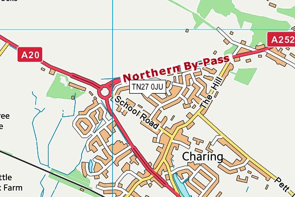TN27 0JU map - OS VectorMap District (Ordnance Survey) TN27 0JU map - OS VectorMap District (Ordnance Survey)