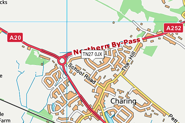 TN27 0JX map - OS VectorMap District (Ordnance Survey) TN27 0JX map - OS VectorMap District (Ordnance Survey)
