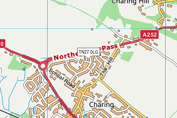 TN27 0LG map - OS VectorMap District (Ordnance Survey) TN27 0LG map - OS VectorMap District (Ordnance Survey)