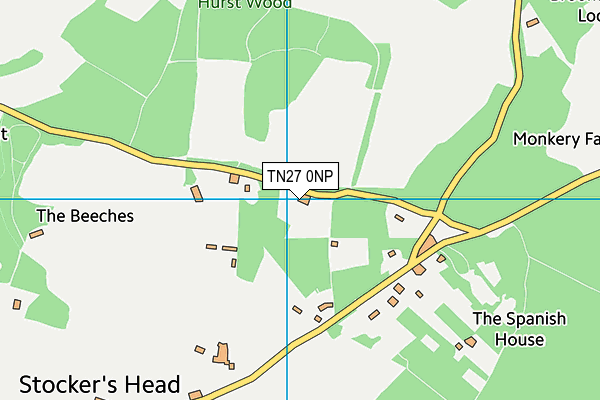TN27 0NP map - OS VectorMap District (Ordnance Survey) TN27 0NP map - OS VectorMap District (Ordnance Survey)