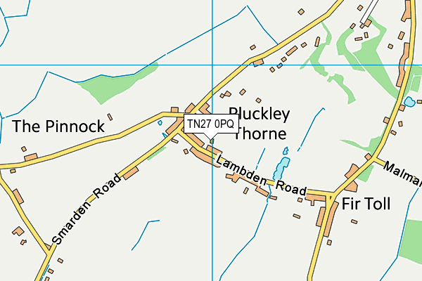 TN27 0PQ map - OS VectorMap District (Ordnance Survey) TN27 0PQ map - OS VectorMap District (Ordnance Survey)