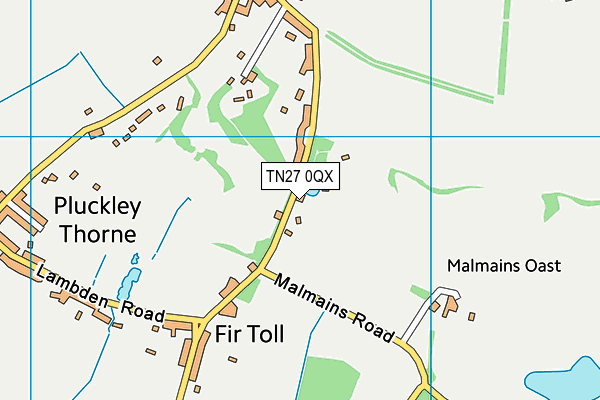 TN27 0QX map - OS VectorMap District (Ordnance Survey) TN27 0QX map - OS VectorMap District (Ordnance Survey)