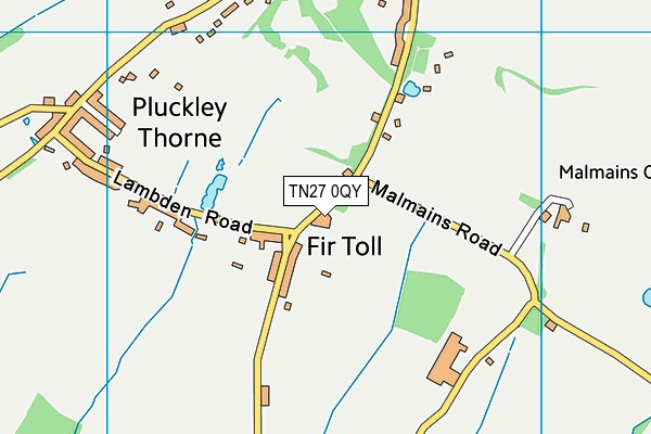 TN27 0QY map - OS VectorMap District (Ordnance Survey) TN27 0QY map - OS VectorMap District (Ordnance Survey)