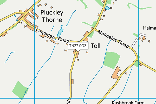 TN27 0QZ map - OS VectorMap District (Ordnance Survey)