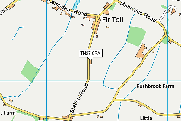 TN27 0RA map - OS VectorMap District (Ordnance Survey) TN27 0RA map - OS VectorMap District (Ordnance Survey)