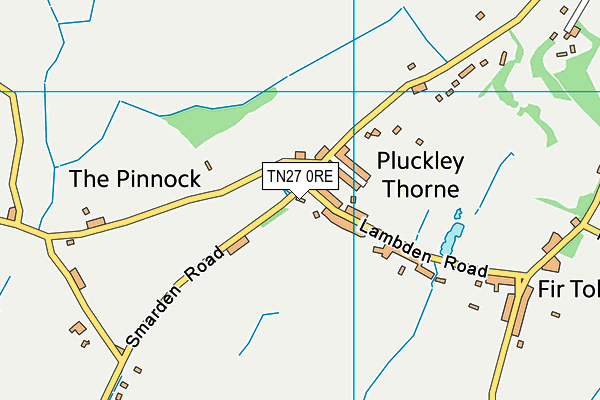 TN27 0RE map - OS VectorMap District (Ordnance Survey)