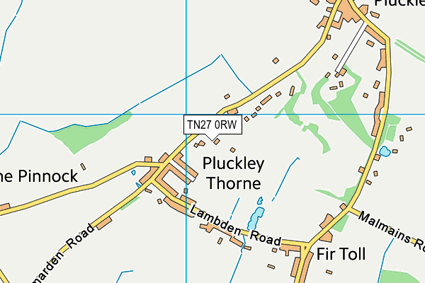 TN27 0RW map - OS VectorMap District (Ordnance Survey) TN27 0RW map - OS VectorMap District (Ordnance Survey)
