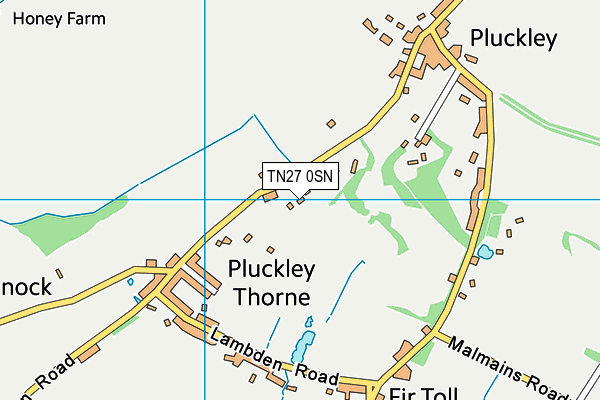 TN27 0SN map - OS VectorMap District (Ordnance Survey) TN27 0SN map - OS VectorMap District (Ordnance Survey)