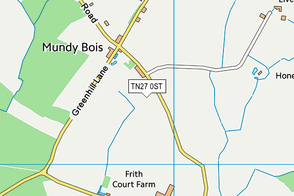 TN27 0ST map - OS VectorMap District (Ordnance Survey) TN27 0ST map - OS VectorMap District (Ordnance Survey)