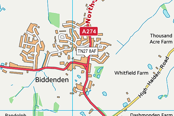 TN27 8AF map - OS VectorMap District (Ordnance Survey) TN27 8AF map - OS VectorMap District (Ordnance Survey)