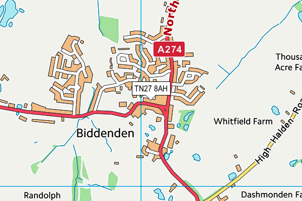 TN27 8AH map - OS VectorMap District (Ordnance Survey) TN27 8AH map - OS VectorMap District (Ordnance Survey)