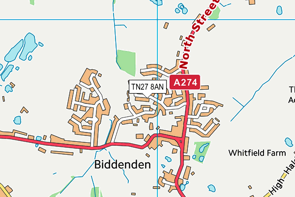 TN27 8AN map - OS VectorMap District (Ordnance Survey) TN27 8AN map - OS VectorMap District (Ordnance Survey)