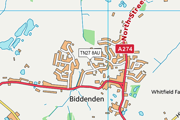 TN27 8AU map - OS VectorMap District (Ordnance Survey) TN27 8AU map - OS VectorMap District (Ordnance Survey)
